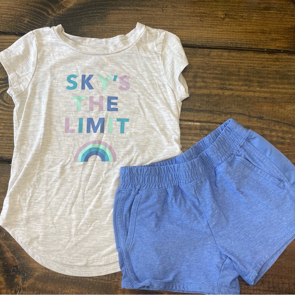 Sky's the Limit T-Shirt and Blue Shorts Set